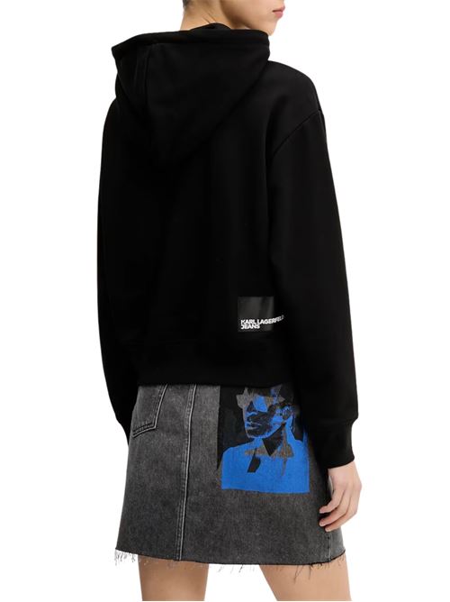 Felpa donna nera in cotone Karl Lagerfeld jeans | A2W20053999